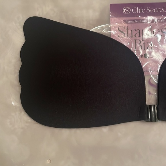 Brand New Self Adhesive Backless Strapless Silicone Black Push Up Bra - Picture 12 of 16